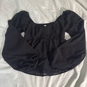 Hollister Black Puff Sleeve Blouse